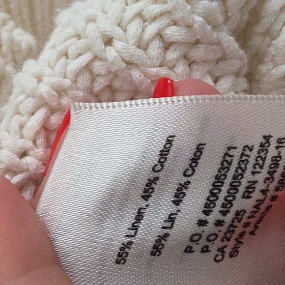 ARITZIA | Wilfred Ivory Linen Randonnai Sweater Chunky Knit Side Slits sz S - Picture 9 of 9